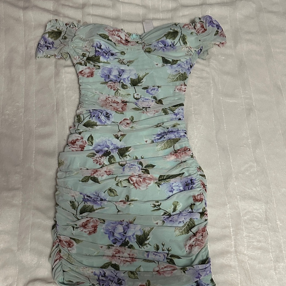 Windsor Floral Mint Mini Dress